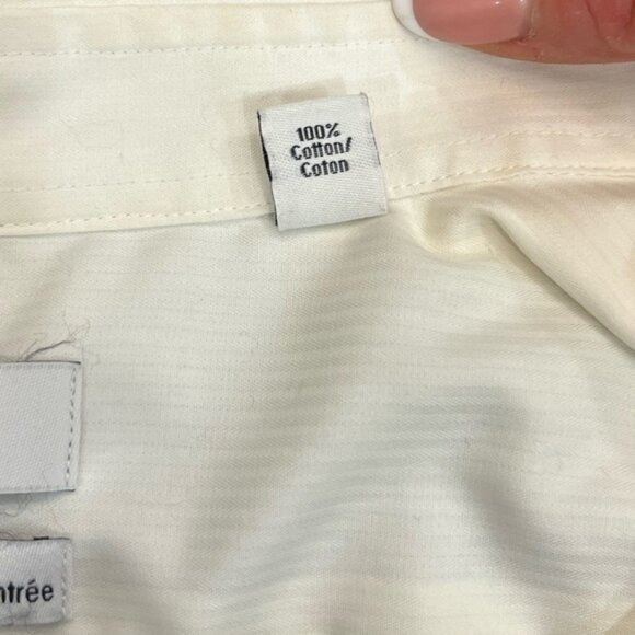 Calvin Klein Men Slim Fit Non Iron White Dress Shirt 17 34/35 - Picture 6 of 6